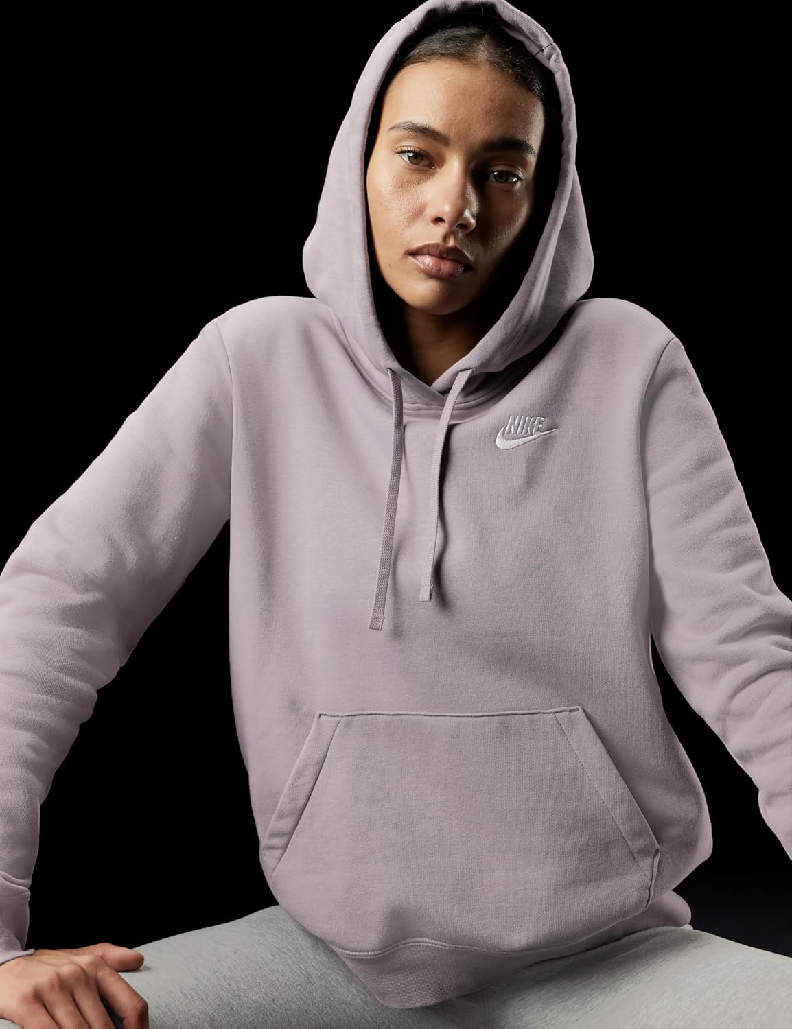image:imageNike Womens Sportswear Club Fleece Pullover HoodieLight Violet OreWhite