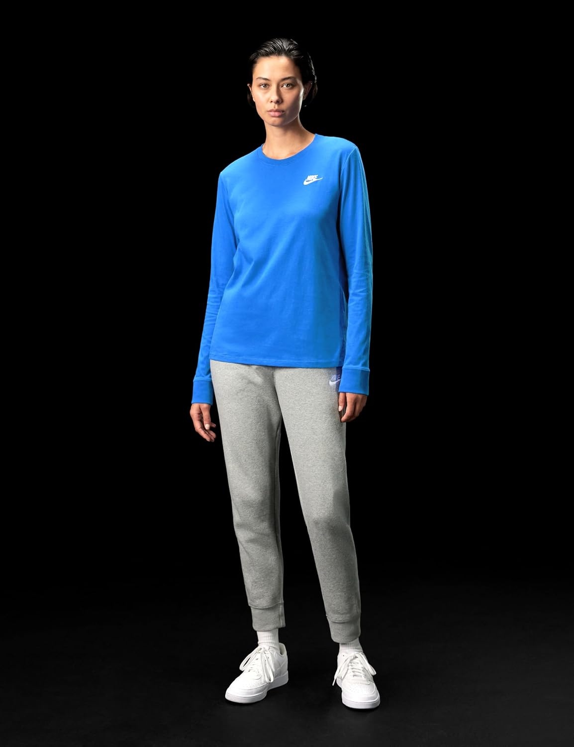 image:imageNike Womens Sportswear Club LongSleeve TShirtGame RoyalWhite
