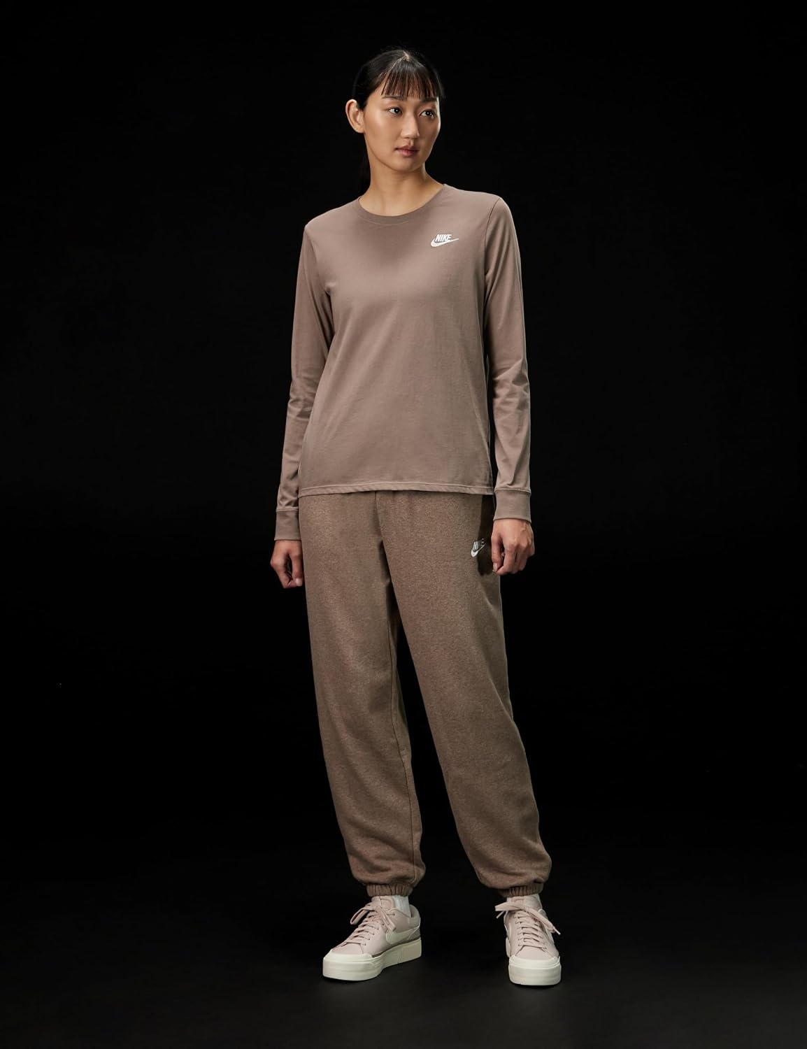 image:imageNike Womens Sportswear Club LongSleeve TShirtMink Brown