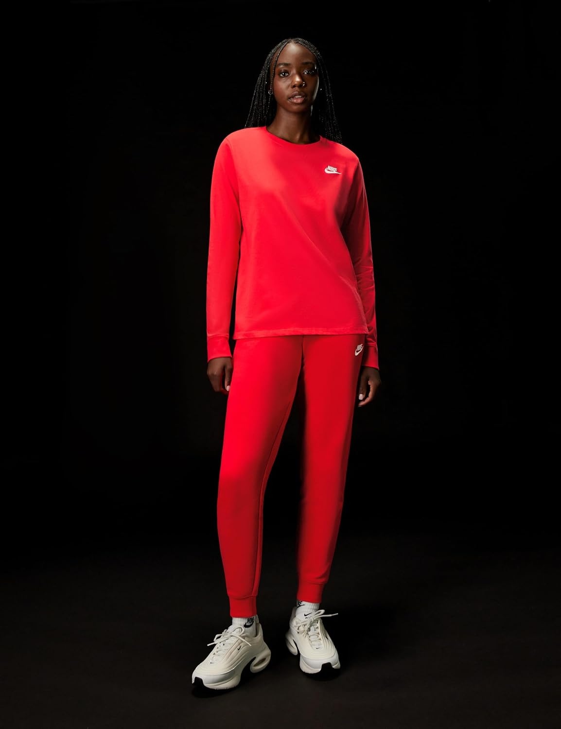 image:imageNike Womens Sportswear Club LongSleeve TShirtUniversity RedWhite