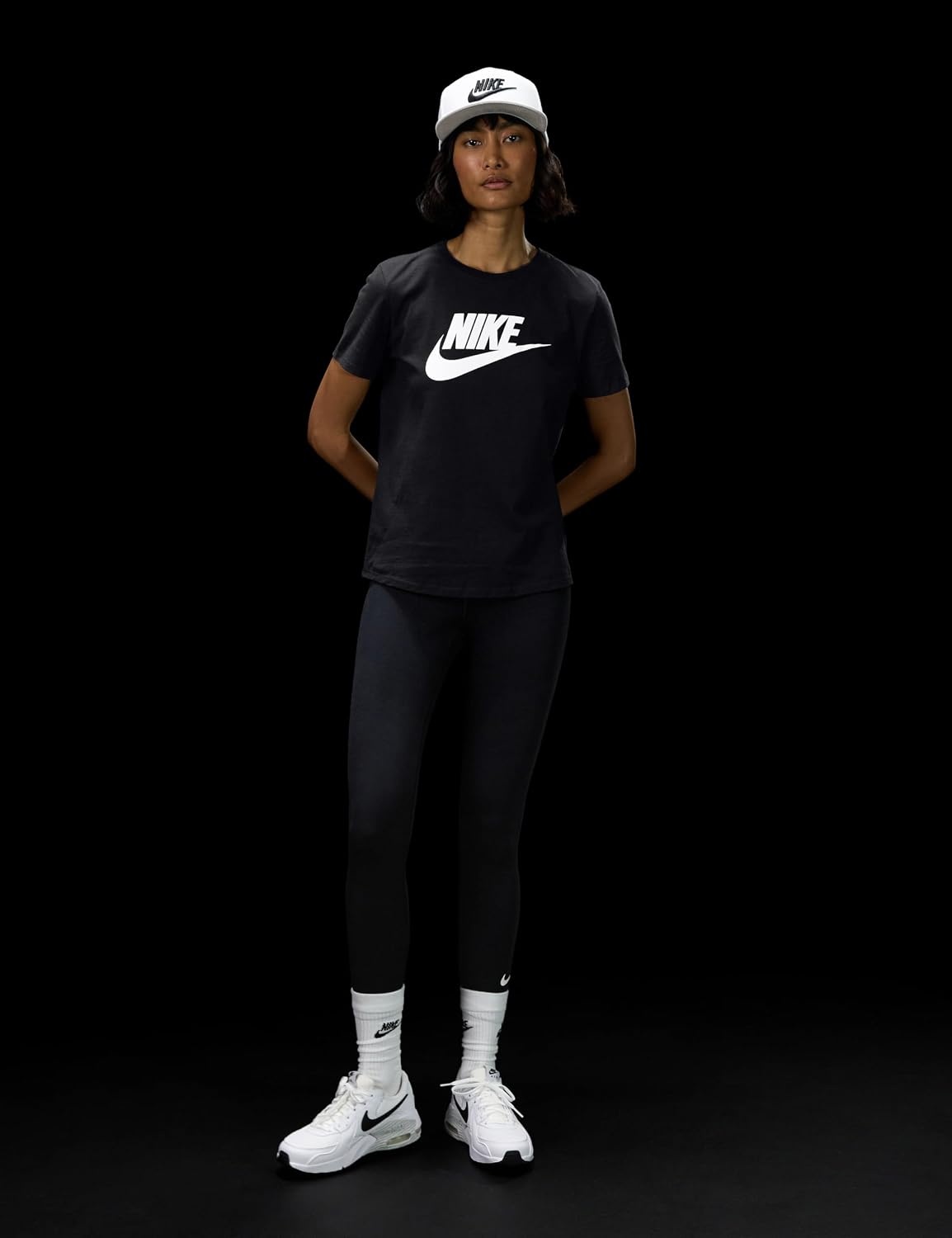 image:imageNike Womens Sportswear Essentials Logo TShirtBlackWhite