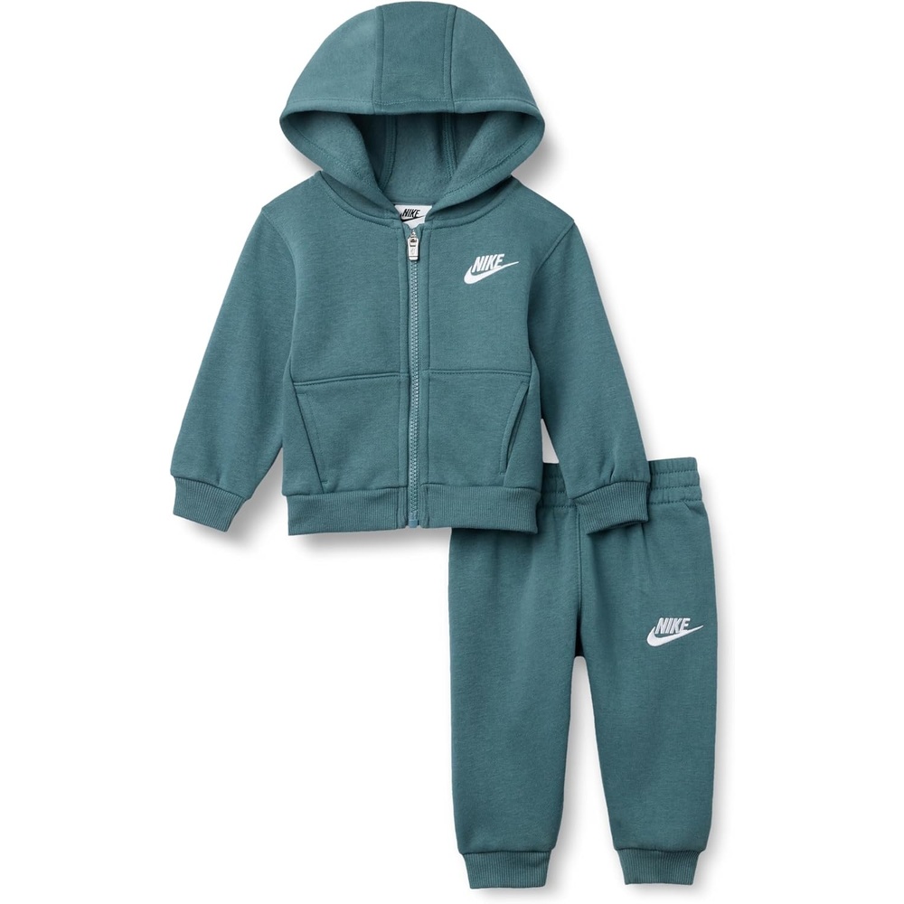 image:imageNike Baby Sportswear Club Fleece FullZip Hoodie and Joggers 2Piece Outfit SetMineral Slate