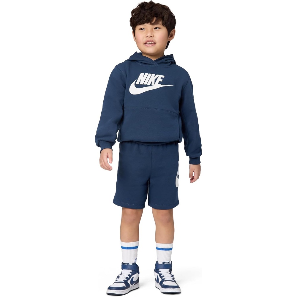 image:imageNike Boys Sportswear Club Fleece Pullover Hoodie and Shorts 2Piece Outfit Set Large Swoosh LogoMidnight Navy