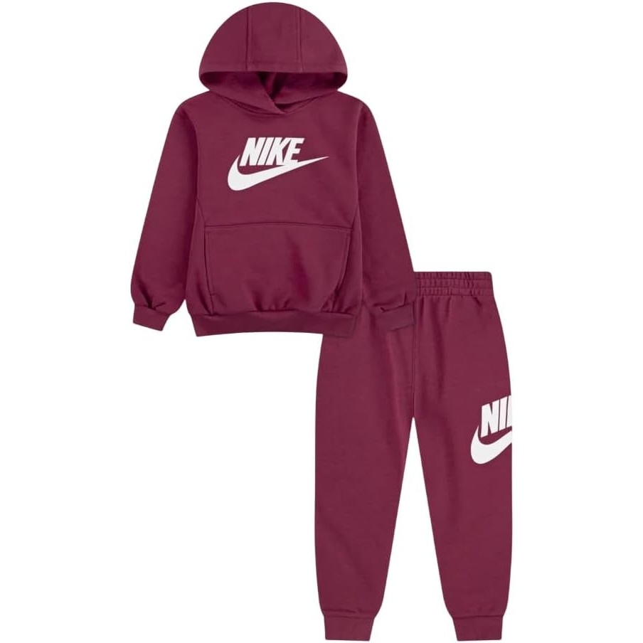 image:imageNike Kids Sportswear Club Fleece Pullover Hoodie and Joggers 2Piece Outfit Set Large Swoosh LogoSweet Beet