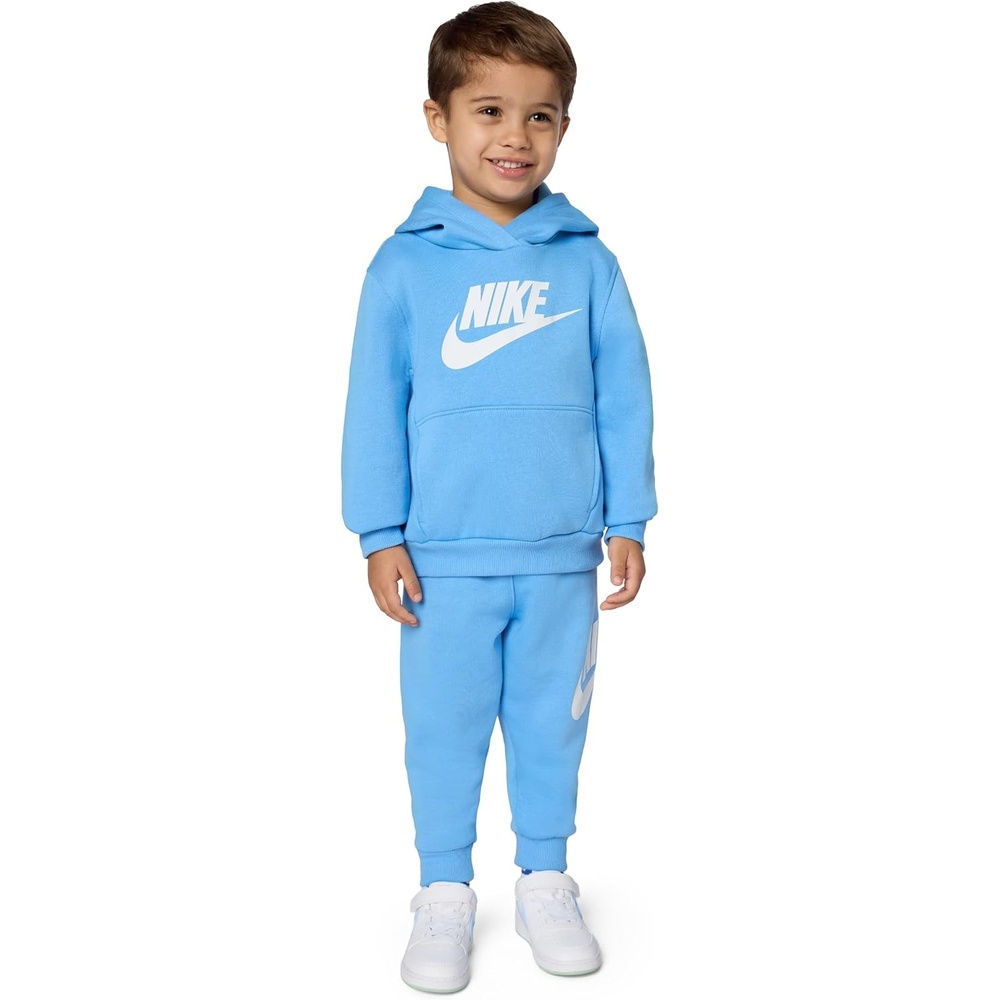 image:imageNike Kids Sportswear Club Fleece Pullover Hoodie and Joggers 2Piece Outfit Set Large Swoosh LogoUniversity Blue