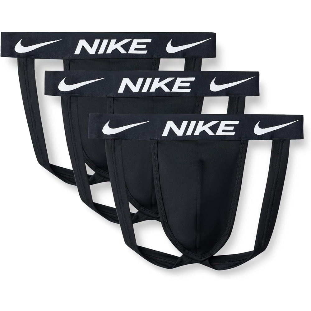 image:imageNike Mens Essential Micro Stretch Jock Strap Underwear 3PackBlack Black Black