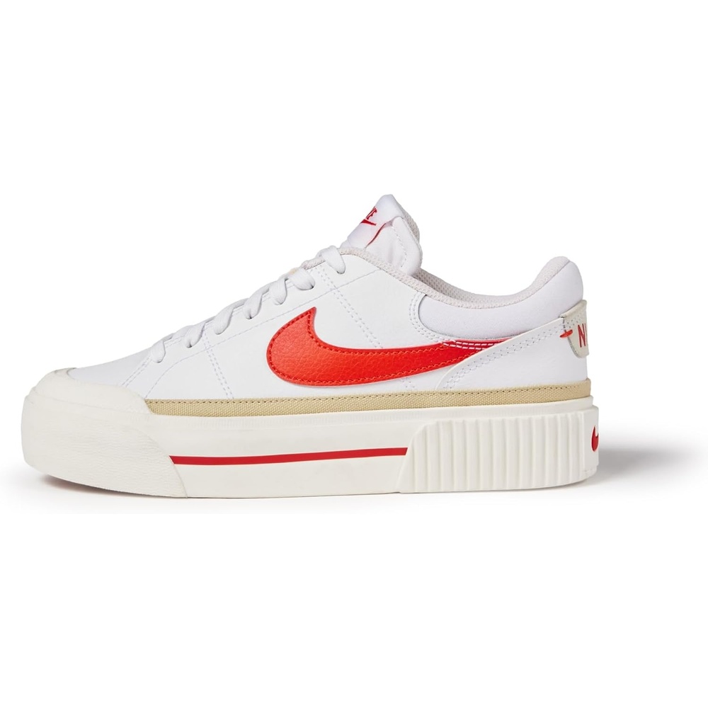 image:imageNike Womens Court Legacy Lift ShoesWhitePicante RedTeam GoldSail