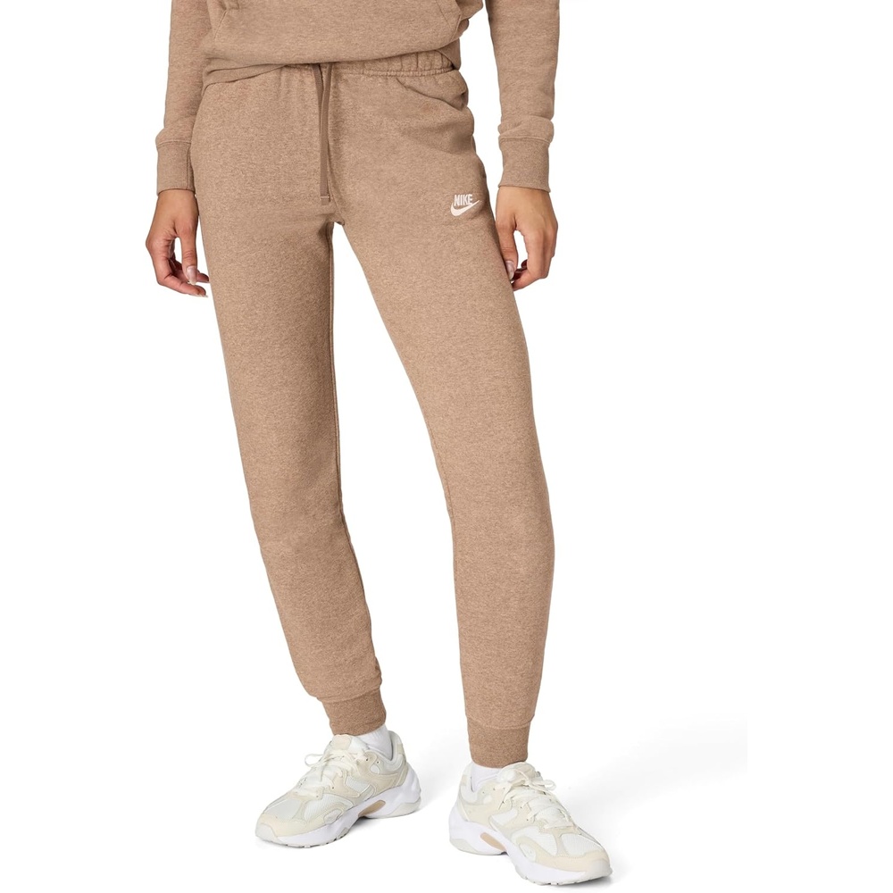 image:imageNike Womens Sportswear Club Fleece MidRise JoggersMink BrownHeatherWhite