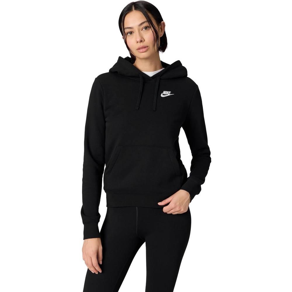 image:imageNike Womens Sportswear Club Fleece Pullover HoodieBlackWhite