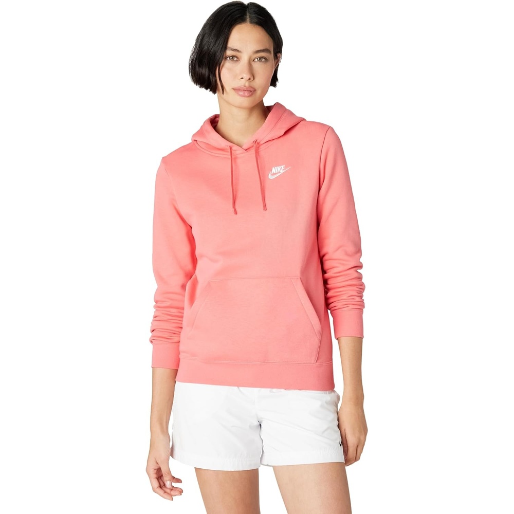 image:imageNike Womens Sportswear Club Fleece Pullover HoodieSea CoralWhite