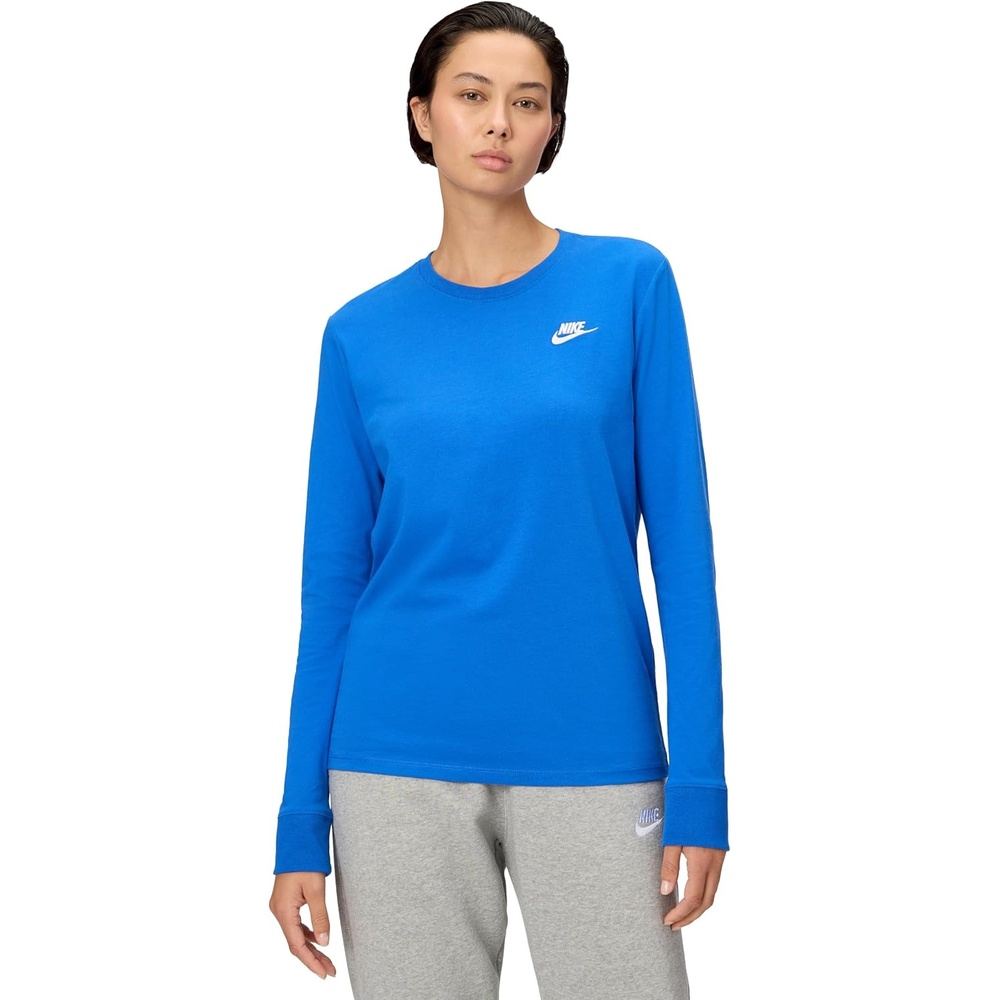 image:imageNike Womens Sportswear Club LongSleeve TShirtGame RoyalWhite