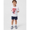 Nike Boys’ Dri-FIT Just Do It T-Shirt and Mesh Shorts 2-Piece Outfit Set(White/Midnight Navy)