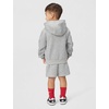 Nike Boys’ Sportswear Club Fleece Pullover Hoodie and Shorts 2-Piece Outfit Set (Large Swoosh Logo)(Dark Grey Heather)