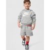 Nike Boys’ Sportswear Club Fleece Pullover Hoodie and Shorts 2-Piece Outfit Set (Large Swoosh Logo)(Dark Grey Heather)