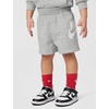 Nike Boys’ Sportswear Club Fleece Pullover Hoodie and Shorts 2-Piece Outfit Set (Large Swoosh Logo)(Dark Grey Heather)