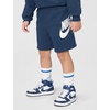 Nike Boys’ Sportswear Club Fleece Pullover Hoodie and Shorts 2-Piece Outfit Set (Large Swoosh Logo)(Midnight Navy)