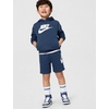 Nike Boys’ Sportswear Club Fleece Pullover Hoodie and Shorts 2-Piece Outfit Set (Large Swoosh Logo)(Midnight Navy)