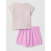 Nike Girls’ Graphic T-Shirt and Mesh Shorts 2-Piece Outfit Set(Light Magenta/White)