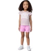 Nike Girls’ Graphic T-Shirt and Mesh Shorts 2-Piece Outfit Set(Light Magenta/White)