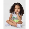 Nike Girls’ Graphic T-Shirt and Mesh Shorts 2-Piece Outfit Set(White/Light Liquid Lime)