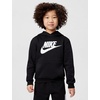 Nike Kids’ Sportswear Club Fleece Pullover Hoodie and Joggers 2-Piece Outfit Set (Large Swoosh Logo)(Black)