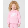 Nike Kids’ Sportswear Club Fleece Pullover Hoodie and Joggers 2-Piece Outfit Set (Large Swoosh Logo)(Medium Soft Pink)