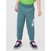 Nike Kids’ Sportswear Club Fleece Pullover Hoodie and Joggers 2-Piece Outfit Set (Large Swoosh Logo)(Mineral Slate)