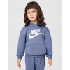 Nike Kids’ Sportswear Club Fleece Pullover Hoodie and Joggers 2-Piece Outfit Set (Large Swoosh Logo)(World Indigo)