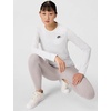 Nike Women’s Sportswear Club Long-Sleeve T-Shirt(Birch Heather/Black)