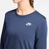 Nike Women’s Sportswear Club Long-Sleeve T-Shirt(Mystic Navy)