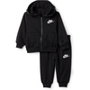 Nike Baby Sportswear Club Fleece Full-Zip Hoodie and Joggers 2-Piece Outfit Set(Black)