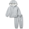 Nike Baby Sportswear Club Fleece Full-Zip Hoodie and Joggers 2-Piece Outfit Set(Dark Grey Heather)