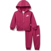 Nike Baby Sportswear Club Fleece Full-Zip Hoodie and Joggers 2-Piece Outfit Set(Sweet Beet)