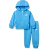 Nike Baby Sportswear Club Fleece Full-Zip Hoodie and Joggers 2-Piece Outfit Set(University Blue)