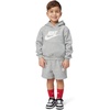 Nike Boys’ Sportswear Club Fleece Pullover Hoodie and Shorts 2-Piece Outfit Set (Large Swoosh Logo)(Dark Grey Heather)