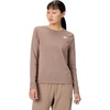 Nike Women’s Sportswear Club Long-Sleeve T-Shirt(Mink Brown)