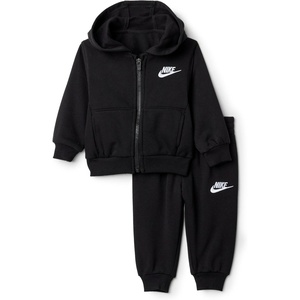 Nike Baby Sportswear Club Fleece Full-Zip Hoodie and Joggers 2-Piece Outfit Set(Black)
