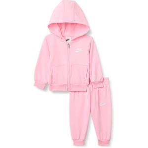 Nike Baby Sportswear Club Fleece Full-Zip Hoodie and Joggers 2-Piece Outfit Set(Medium Soft Pink)