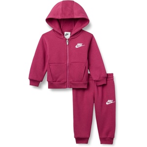 Nike Baby Sportswear Club Fleece Full-Zip Hoodie and Joggers 2-Piece Outfit Set(Sweet Beet)