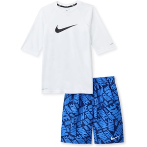 Nike Boys’ Nike Swim Big Kids’ Dri-FIT UV Short Sleeve Top(White)