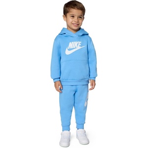 Nike Kids’ Sportswear Club Fleece Pullover Hoodie and Joggers 2-Piece Outfit Set (Large Swoosh Logo)(University Blue)