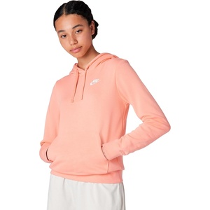 Nike Women’s Sportswear Club Fleece Pullover Hoodie(Crimson Bliss/White)