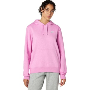 Nike Women’s Sportswear Club Fleece Pullover Hoodie(Light Magenta/Heather/White)