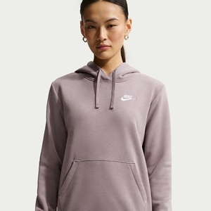 Nike Women’s Sportswear Club Fleece Pullover Hoodie(Light Violet Ore/White)