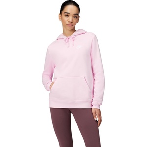 Nike Women’s Sportswear Club Fleece Pullover Hoodie(Pink Foam/White)