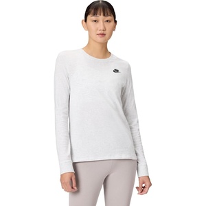 Nike Women’s Sportswear Club Long-Sleeve T-Shirt(Birch Heather/Black)
