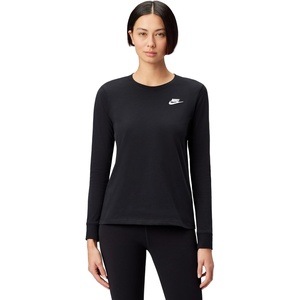 Nike Women’s Sportswear Club Long-Sleeve T-Shirt(Black/White)