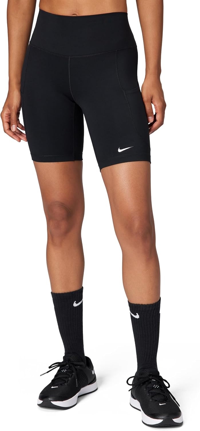 image:imageNike Womens One HighWaisted 8 Bike Shorts Running and Workout ShortsBlackWhite
