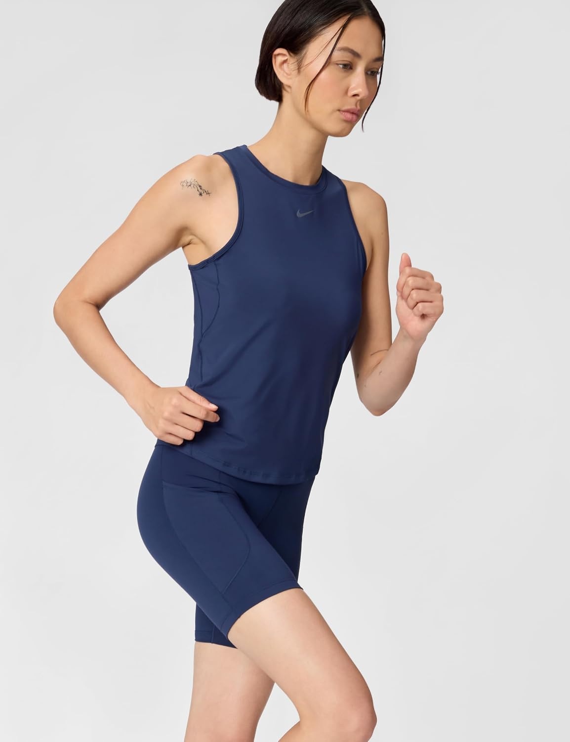 image:imageNike Womens One HighWaisted 8 Bike Shorts Running and Workout ShortsMidnight Navy