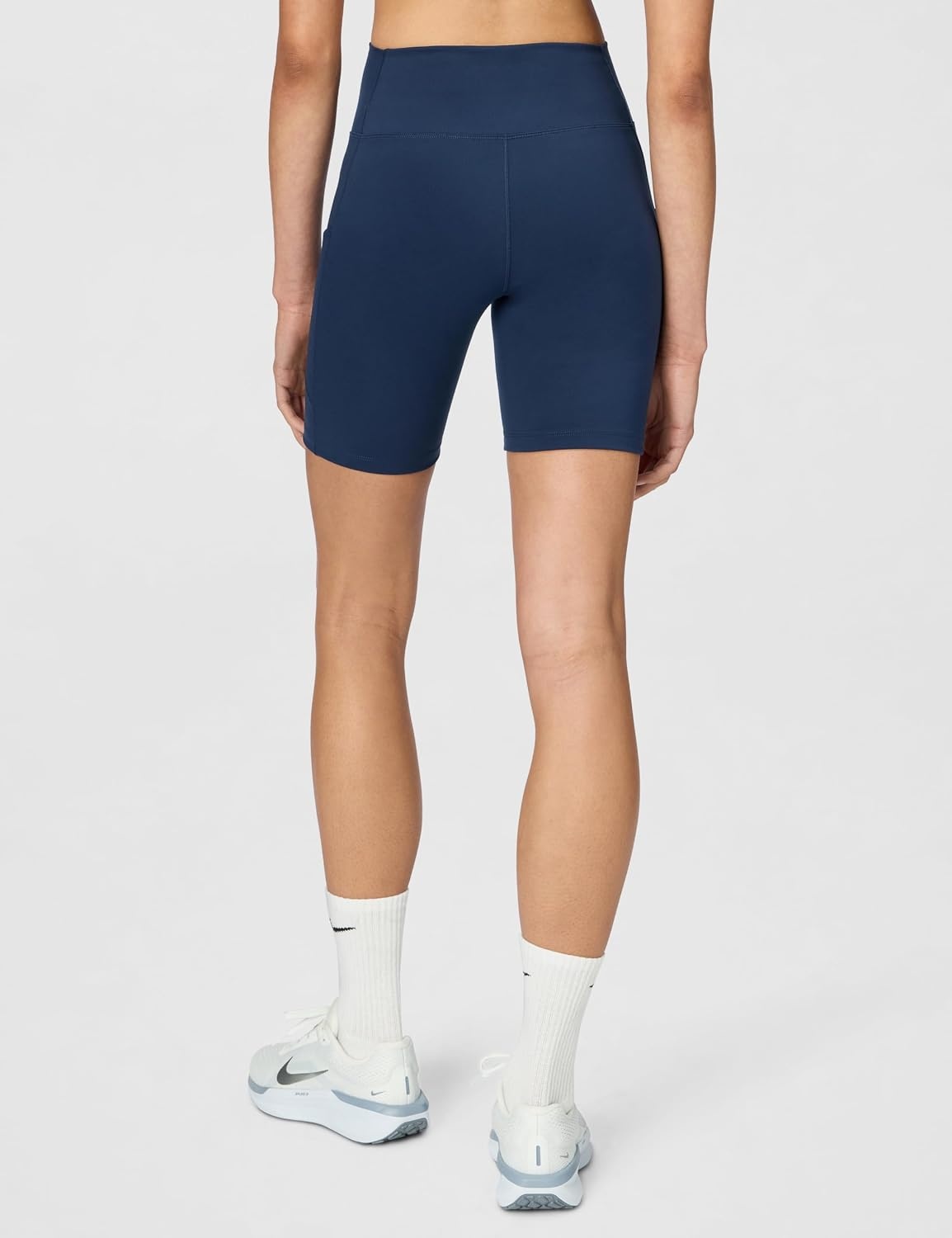 image:imageNike Womens One HighWaisted 8 Bike Shorts Running and Workout ShortsMidnight NavyWhite